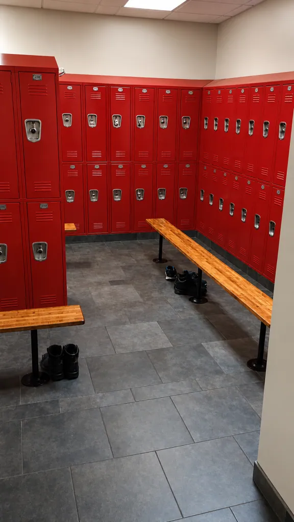 Renovated Industrial Plant Locker Room